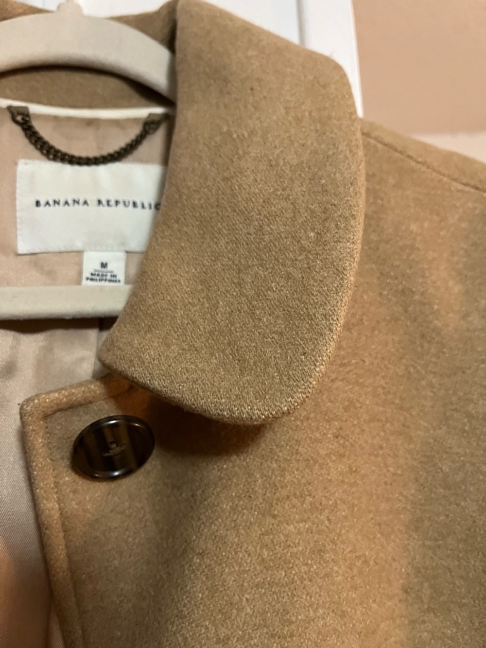 Banana Republic Camel/Tan Wool Pea Coat - Picture 3 of 6